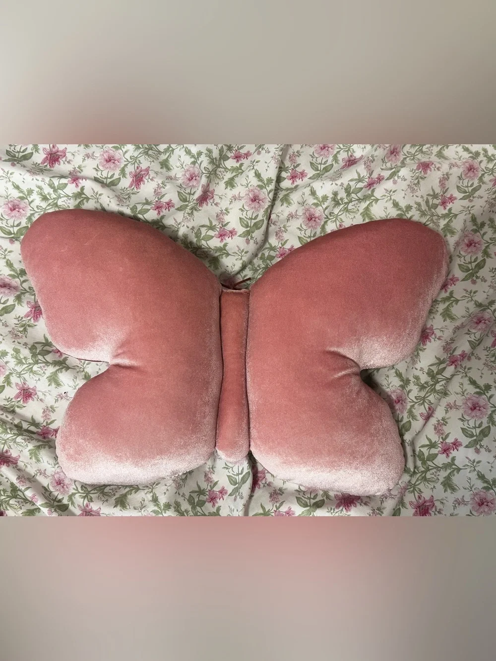 Plush Butterfly Throw Pillow in Dusty Rose